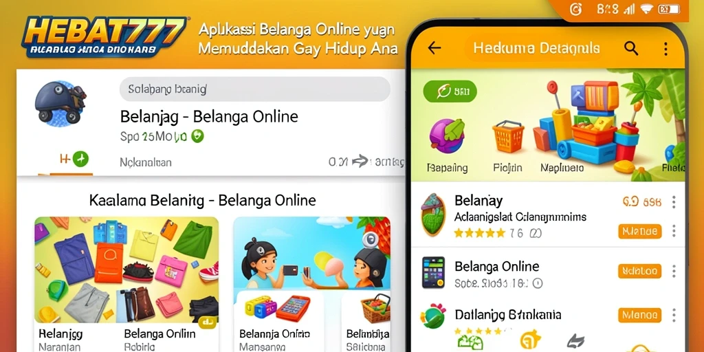 Tampilan antarmuka pengguna HEBAT777 untuk Belanja Online.