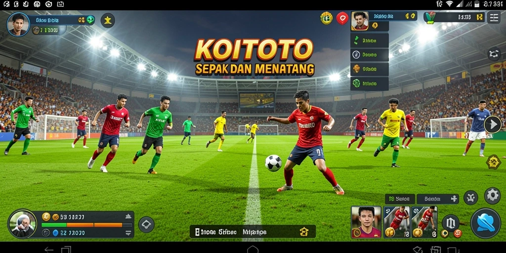 Tampilan antarmuka KOITOTO yang menarik dengan fitur sepak bola.