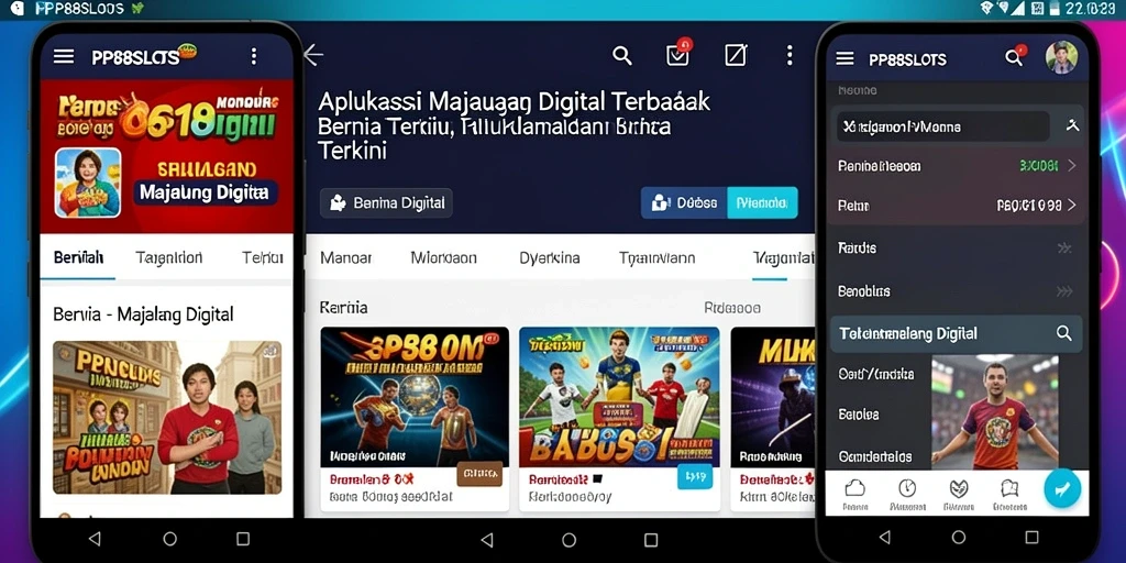 Tampilan antarmuka aplikasi Majalah Digital PP88SLOTS yang menarik dan informatif.
