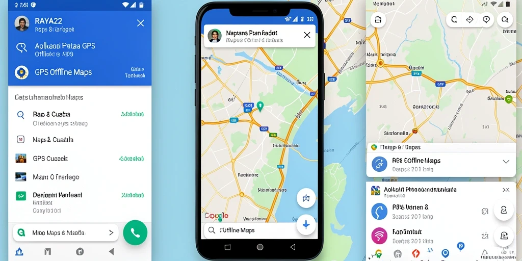 Antarmuka RAYA22 yang sederhana untuk navigasi GPS Offline Maps.