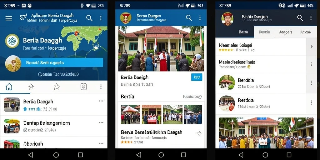 Tampilan antarmuka utama ST789 untuk berita daerah.