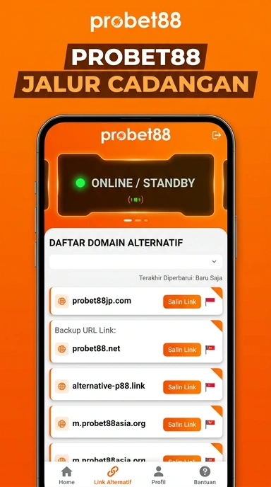 Tampilan link alternatif probet88