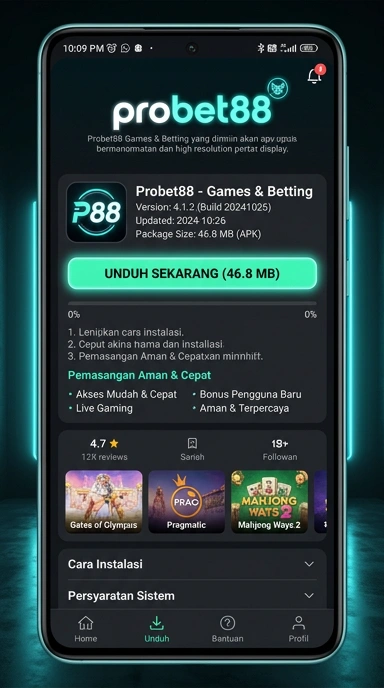 Tampilan halaman APK probet88