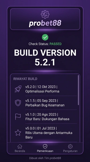 Tampilan riwayat versi probet88